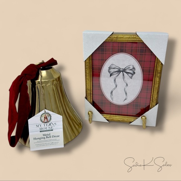 My Texas House Seasonal Bow Plaid Framed Holiday Wall Art 8x10 - Picture 8 of 8